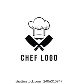 Plantilla vectorial de diseño del logotipo del chef de cocina