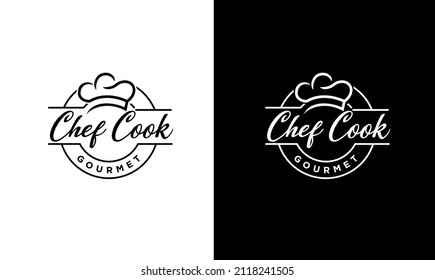 kitchen chef logo badge design