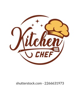 Kitchen chef logo design template