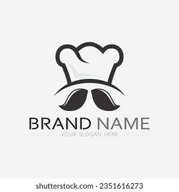 KITCHEN AND CHEF LOGO FOOD ICON RESTO AND CAFE DESIGN VECTOR