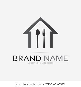 KÜCHE UND CHEF LOGO-LEBENSMITTEL SYMBOL RESTO UND CAFE-DESIGN-VEKTOR
