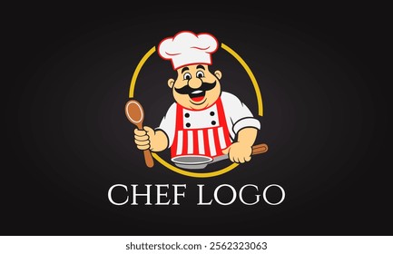 kitchen, chef logo, restaurant, cooking, logo, design, illustration, cook, 