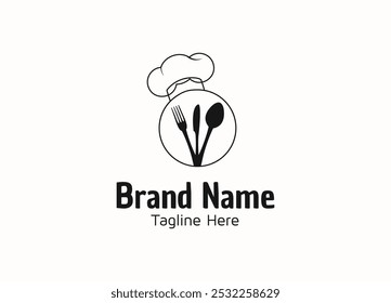 Kitchen and Chef Logo, Restaurant Logo, Food Cafe Logo - Premium Vector Template