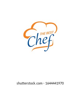 Kitchen chef logo template. Logo with illustration of chef cap. Clean and modern style. Chef cap icon.
