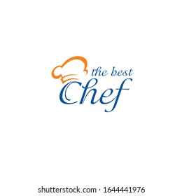 Kitchen chef logo template. Logo with illustration of chef cap. Clean and modern style. Chef cap icon.