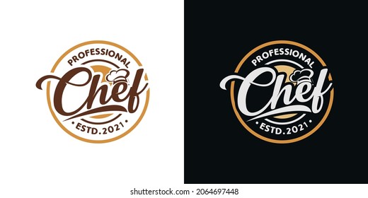Kitchen chef logo template Premium Vector