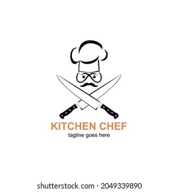 Kitchen chef logo. vector illustration silhouette desaign for logo or icon 