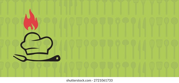 Diseño del logotipo del restaurante del chef de cocina, concepto de logotipo vintage de barbacoa. herramienta de parrilla con Plantilla de sello de llama de fuego. Ilustración vectorial, conjunto de Plantilla de logotipo de cocina