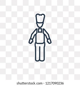 Kitchen chef vector outline icon isolated on transparent background, high quality linear Kitchen chef transparency concept can be used web and mobile