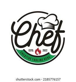 kitchen chef vintage design logo vector template