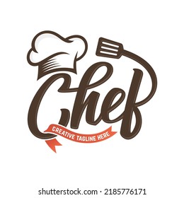 kitchen chef vintage design logo vector template