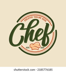 kitchen chef vintage design logo vector template