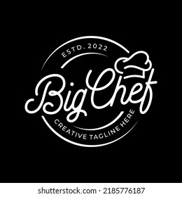 Küchenchef Vintage-Design-Logo Vektorgrafik-Vorlage