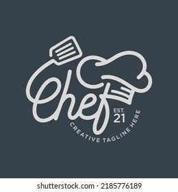 kitchen chef vintage design logo vector template