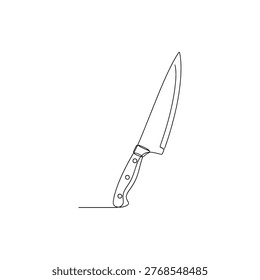 Kitchen chef's knife continuous line drawing minimalist style