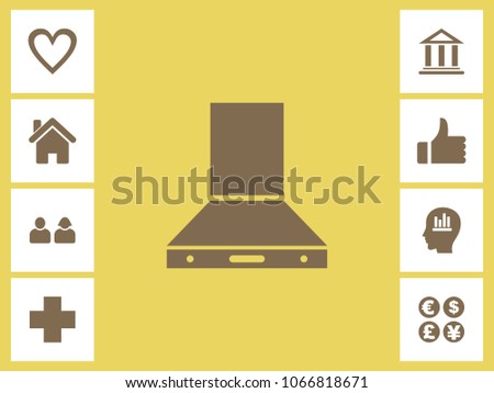 Kitchen Chimney Icon With Bonus Icons. Eps-10.