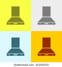 Kitchen Chimney Icon on Four Different Backgrounds. Eps-10.