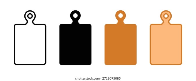 Kitchen chopping board icon with cutting board shapes, for cooking, food preparation, culinary tools, recipe design and kitchen user interface