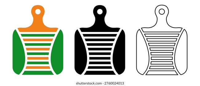 Kitchen chopping board silhouette vector illustration