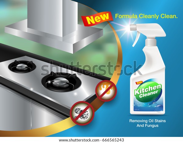 Kitchen Cleaning Ads Gas Stove Hood Royalty Free Stock Image