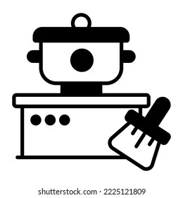limpieza de cocina Diseño de conceptos modernos, concepto de ilustración vectorial de calidad premium. Símbolo vector.