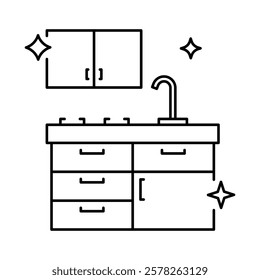 Kitchen Cleaning – Sink and Cabinets Representing Hygiene and Organization