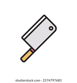 Kitchen Cleaver Knife Icon Vector Illustration