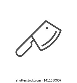 Kitchen cleaver line outline icon