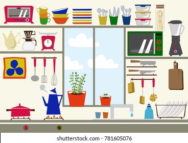 Kitchen clip art.
Daily necessities, materials for daily necessities.
Image of housework.
