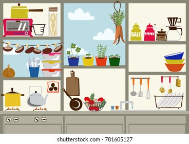 Kitchen clip art.
Daily necessities, materials for daily necessities.
Image of housework.
