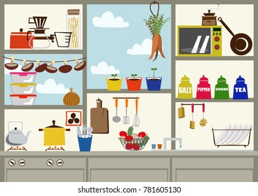 Kitchen clip art.
Daily necessities, materials for daily necessities.
Image of housework.
