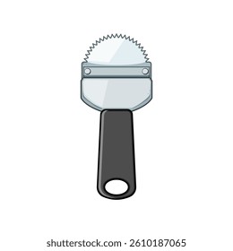 kitchen coconut scraper tool cartoon. utensil grater, shredder manual, stainless steel kitchen coconut scraper tool sign. isolated symbol vector illustration