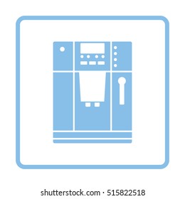 Kitchen coffee machine icon. Blue frame design. Vector illustration.