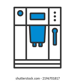 Kitchen Coffee Machine Icon. Editable Bold Outline With Color Fill Design. Vector Illustration.