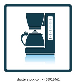 Kitchen coffee machine icon. Shadow reflection design. Vector illustration.
