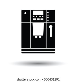 Kitchen coffee machine icon. White background with shadow design. Vector illustration.