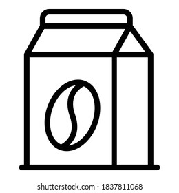 Kitchen coffee pack icon. Outline kitchen coffee pack vector icon for web design isolated on white background