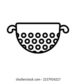 Kitchen Colander Icon. Bold outline design with editable stroke width. Vector Illustration.