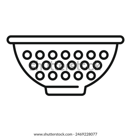 Kitchen colander tool icon outline vector. Sieve bowl. Metal dish drain