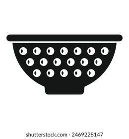 Kitchen colander tool icon simple vector. Sieve bowl. Metal dish drain