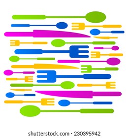 Kitchen collection colored icon logo
