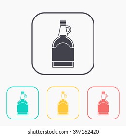 kitchen color icon set of maple syrup bottle