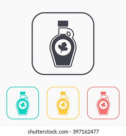 kitchen color icon set of maple syrup bottle
