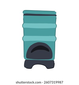 kitchen compost bin cartoon. garden environment, nutrients decomposition, microbes green kitchen compost bin sign. isolated symbol vector illustration