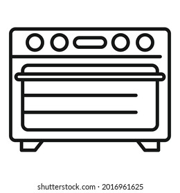 Kitchen convection oven icon outline vector. Electric grill stove. Gas convection oven svg