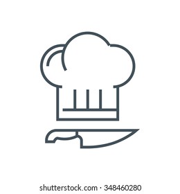 Kitchen, cook hat, cook knife icon suitable for info graphics, websites and print media. Vector icon.