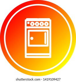 icono circular de cocina con acabado en gradiente cálido