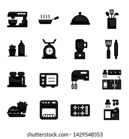 Kitchen Cooking Bakery Restaurant Elements Solid Icon Vector Icon Set Pack Illustration