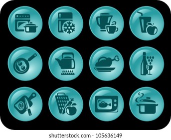 Kitchen and cooking button set