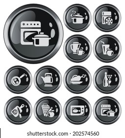 Kitchen and cooking button set